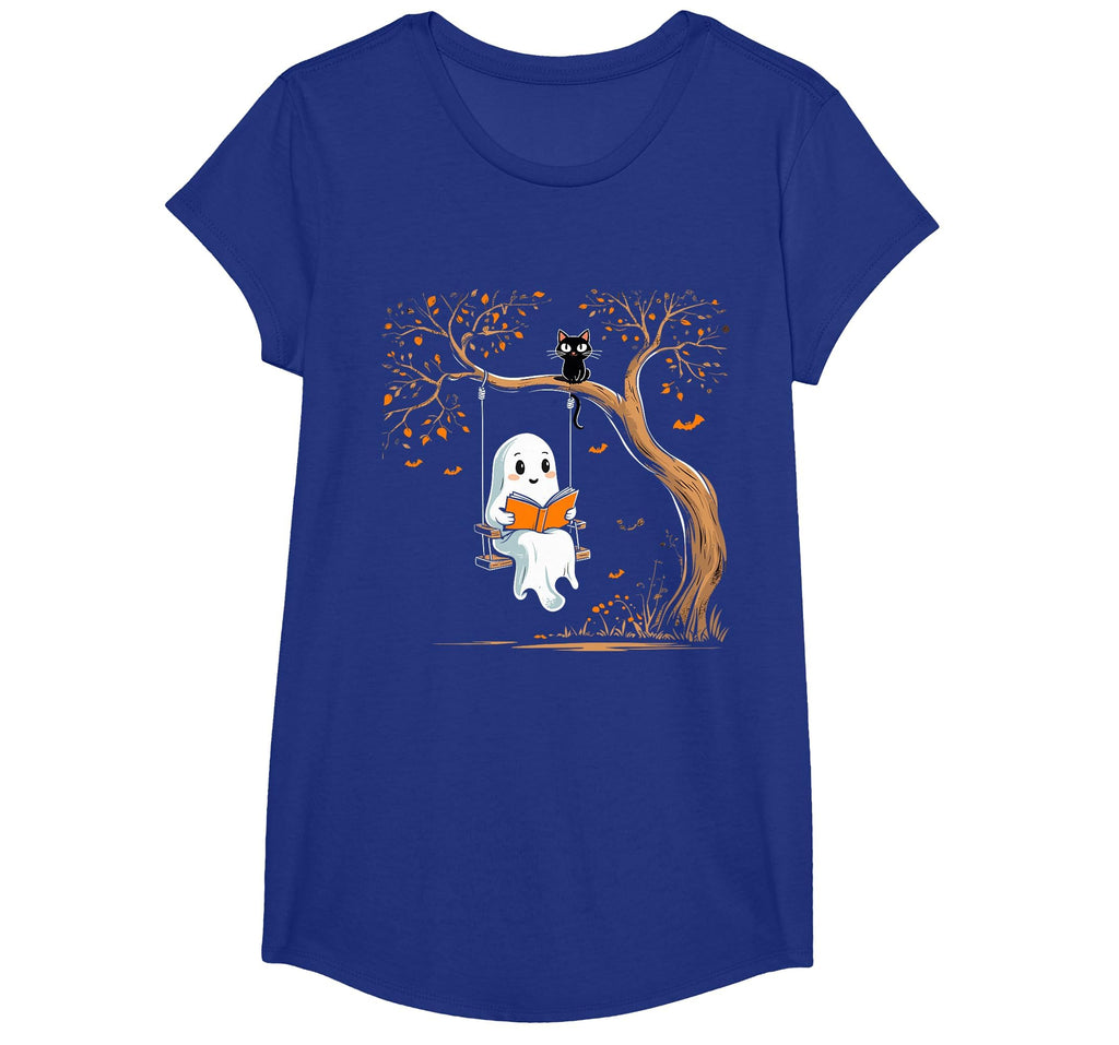 Vintage Ghost Swing Reading Book Swinging Halloween Costume T-Shirt