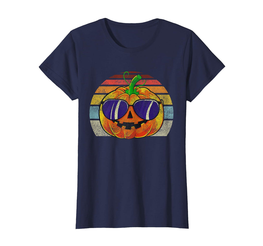 Cool Pumpkin Retro Style Halloween Vintage Women Men Kids T-Shirt