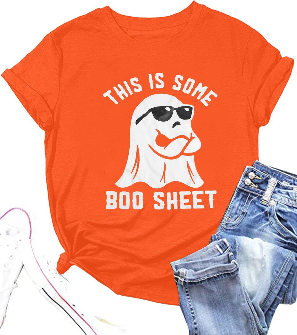 This is Some Boo Sheet Shirt for Women Halloween T-Shirt Spooky Season Tee