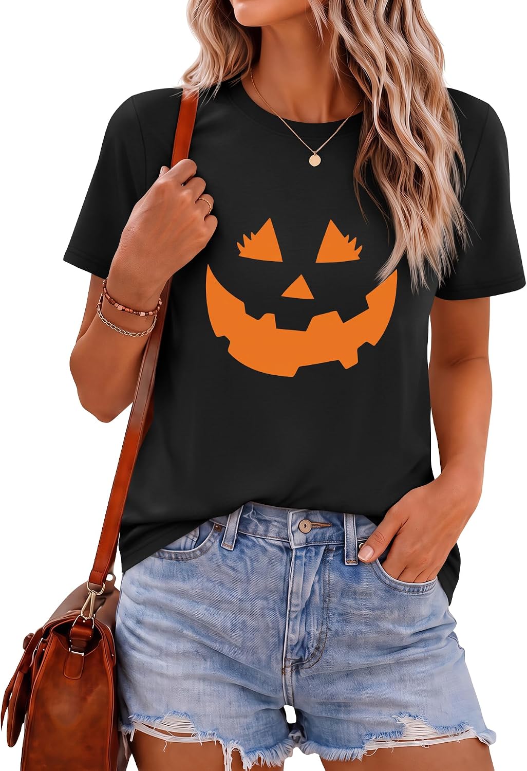 Huukeay Women Halloween Shirt Spooky Ghost Graphic