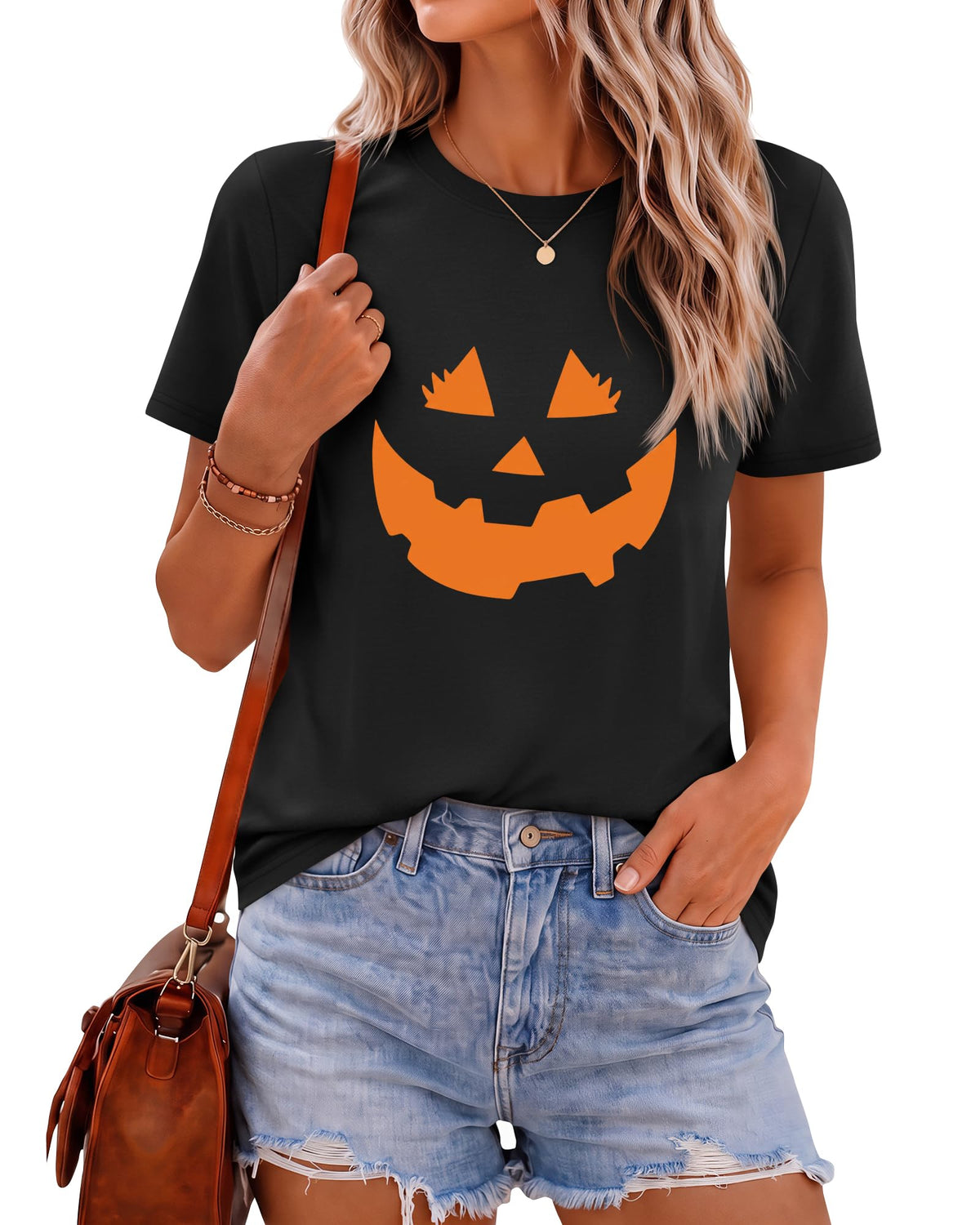 Huukeay Women Halloween Shirt Spooky Ghost Graphic