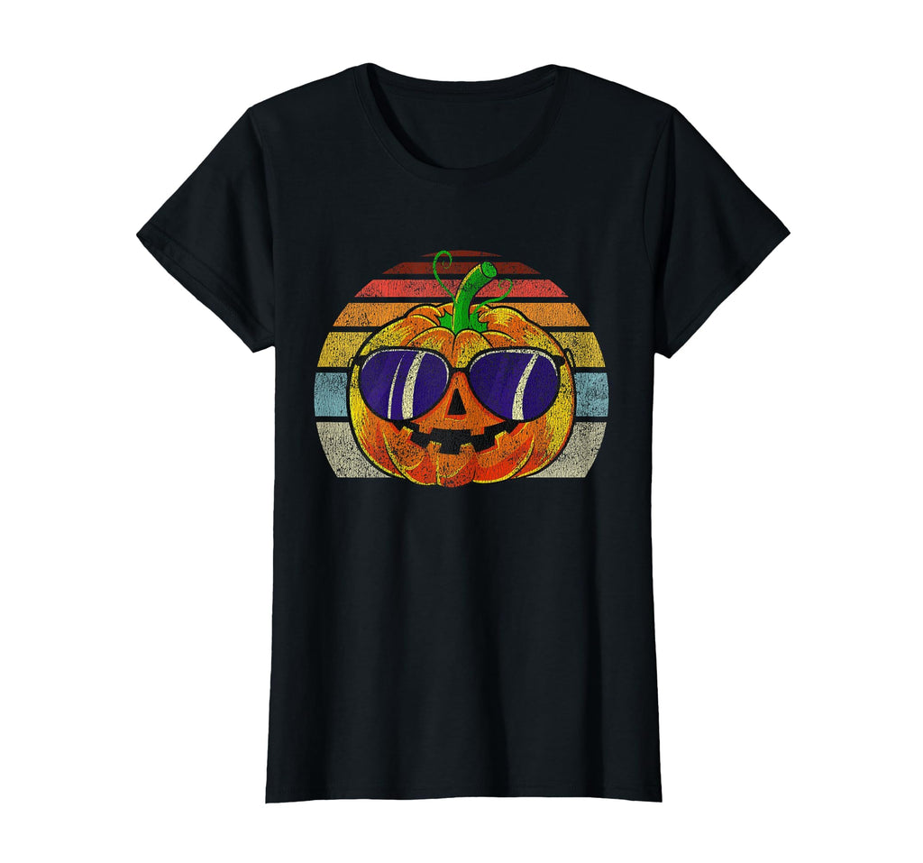 Cool Pumpkin Retro Style Halloween Vintage Women Men Kids T-Shirt