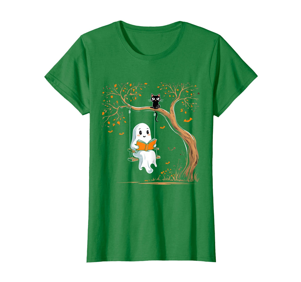 Vintage Ghost Swing Reading Book Swinging Halloween Costume T-Shirt