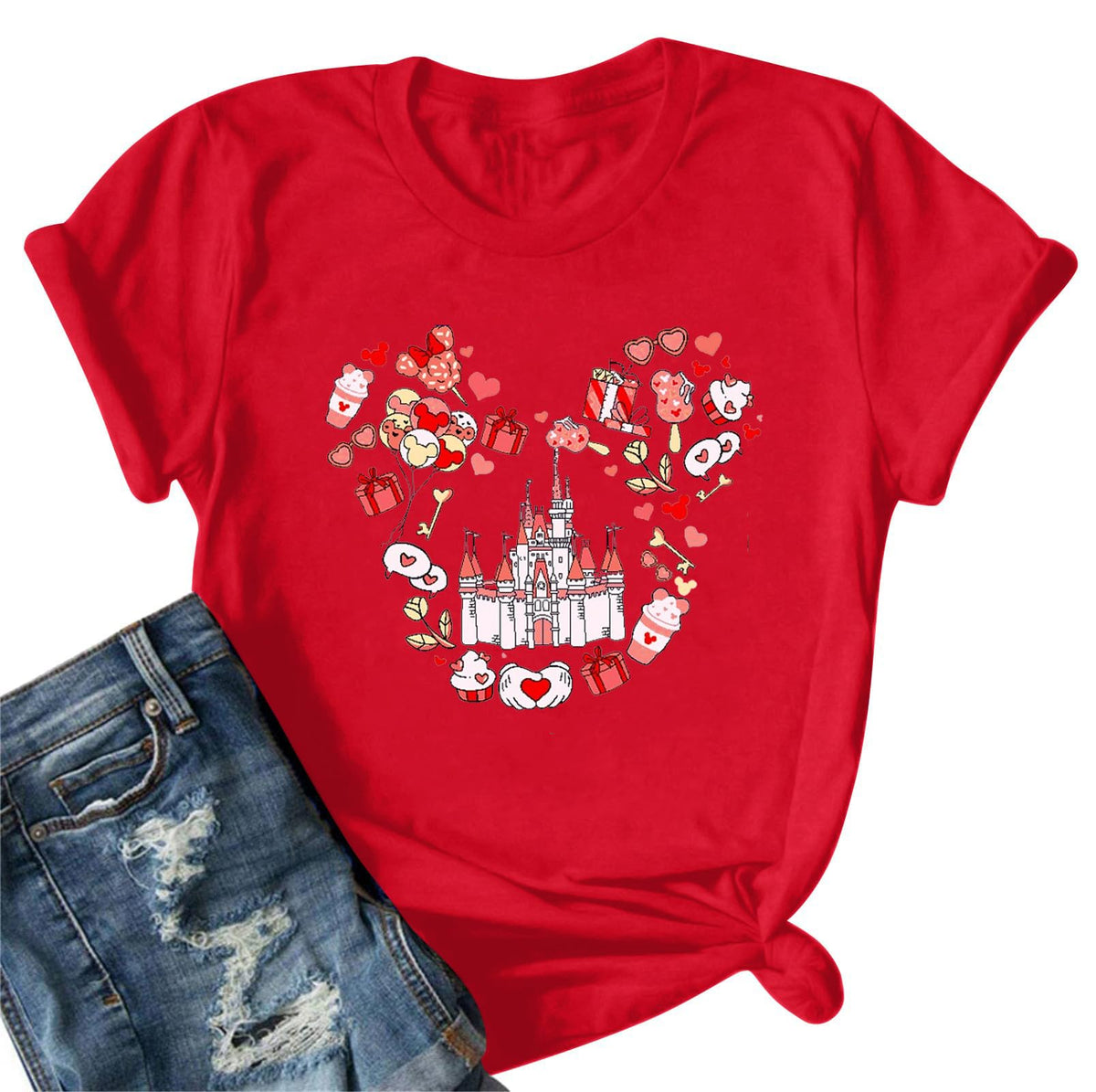 Magic Shirts for Women Cute Castle Graphic Vacation Tops