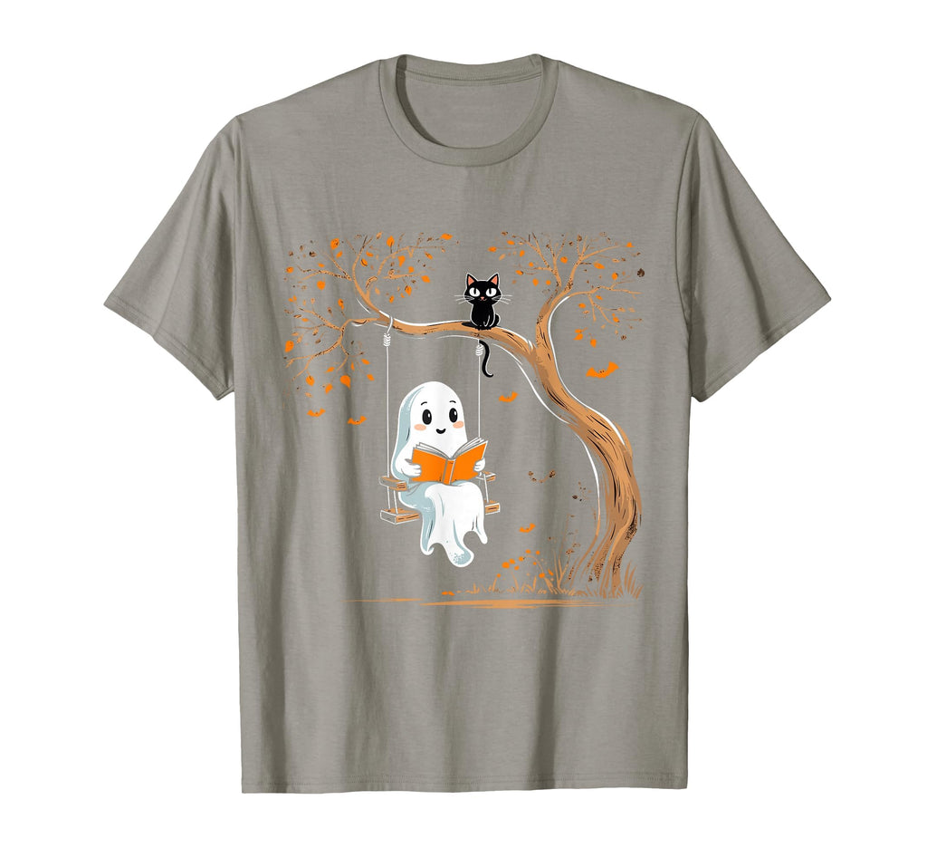 Vintage Ghost Swing Reading Book Swinging Halloween Costume T-Shirt
