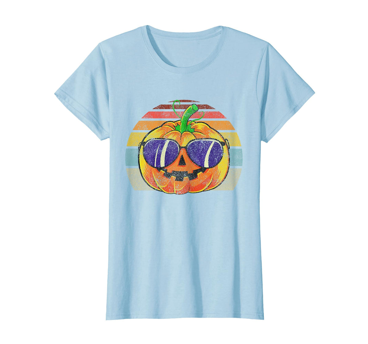 Cool Pumpkin Retro Style Halloween Vintage Women Men Kids T-Shirt