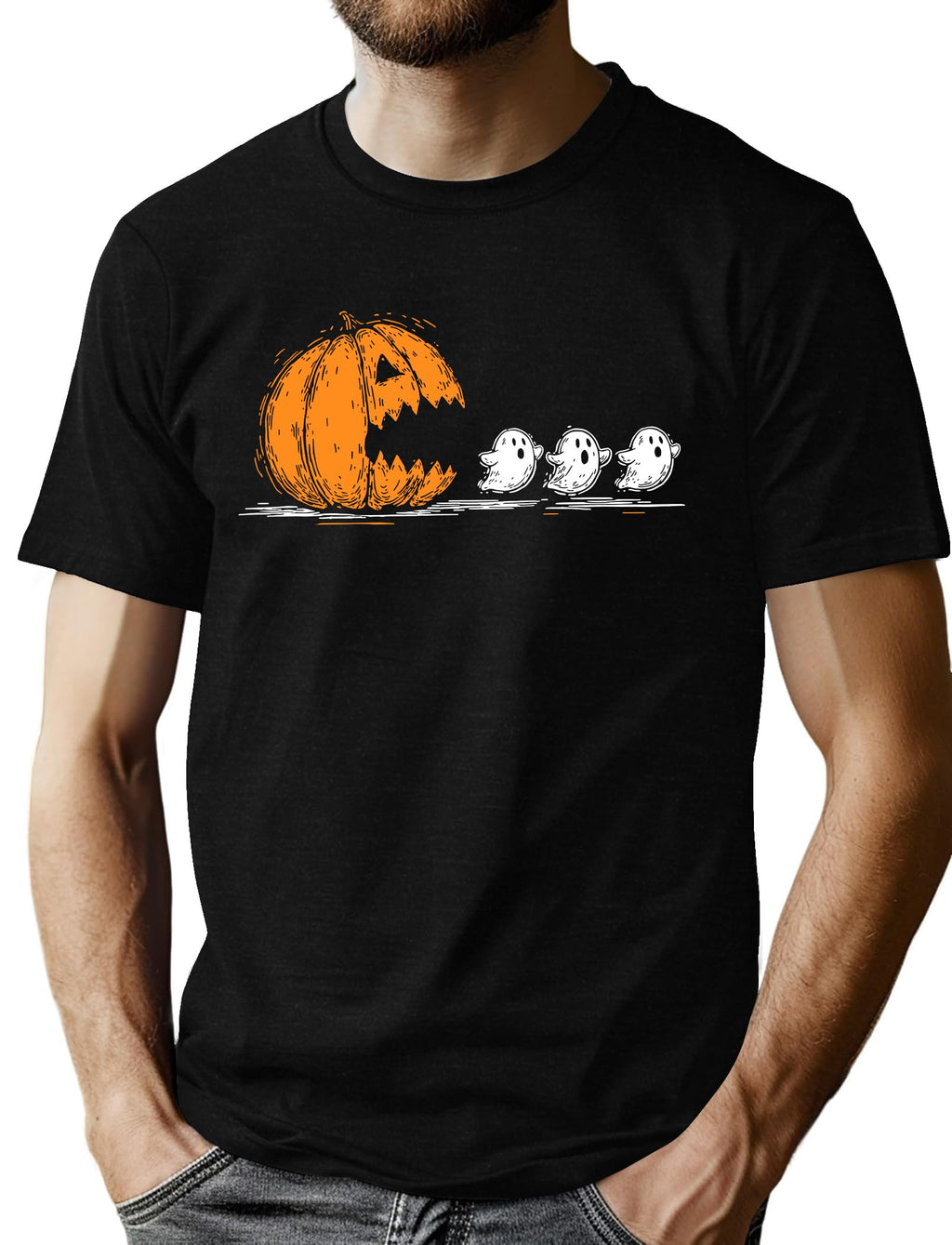 Halloween Shirts for Men Spooky Season Shirt Fall Pumpkin Graphic Tee