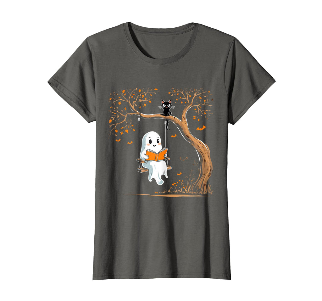 Vintage Ghost Swing Reading Book Swinging Halloween Costume T-Shirt