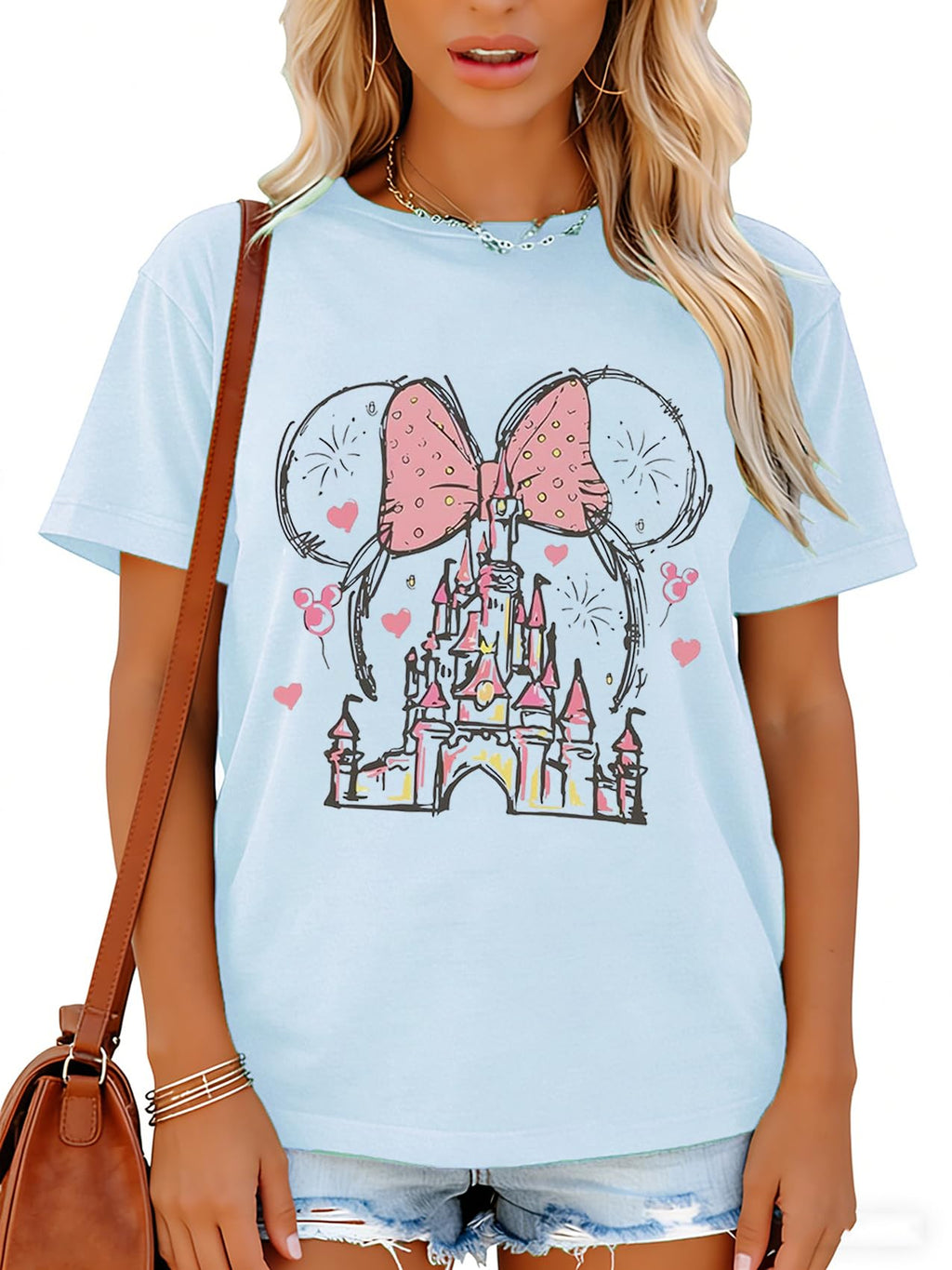 Magic Shirts for Women Cute Castle Graphic Vacation Tops