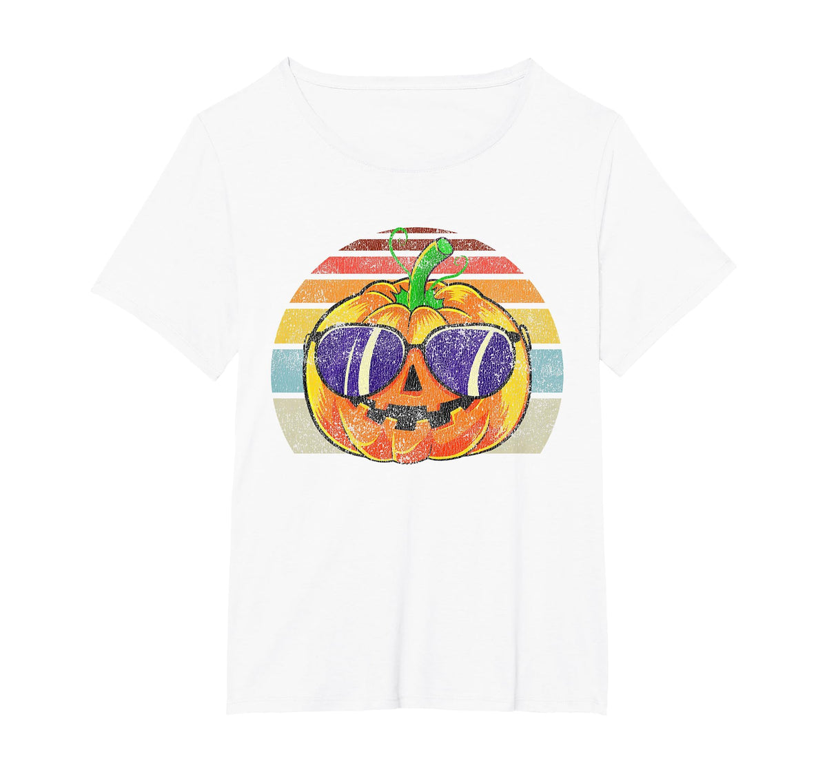 Cool Pumpkin Retro Style Halloween Vintage Women Men Kids T-Shirt