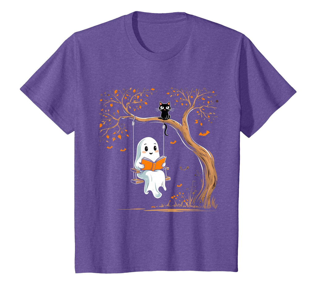 Vintage Ghost Swing Reading Book Swinging Halloween Costume T-Shirt