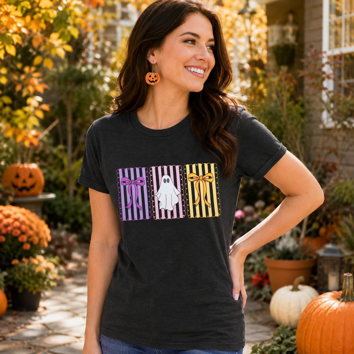Halloween Spooky Shirt Women Spooky Season Shirts Ghost Fall Tee Top