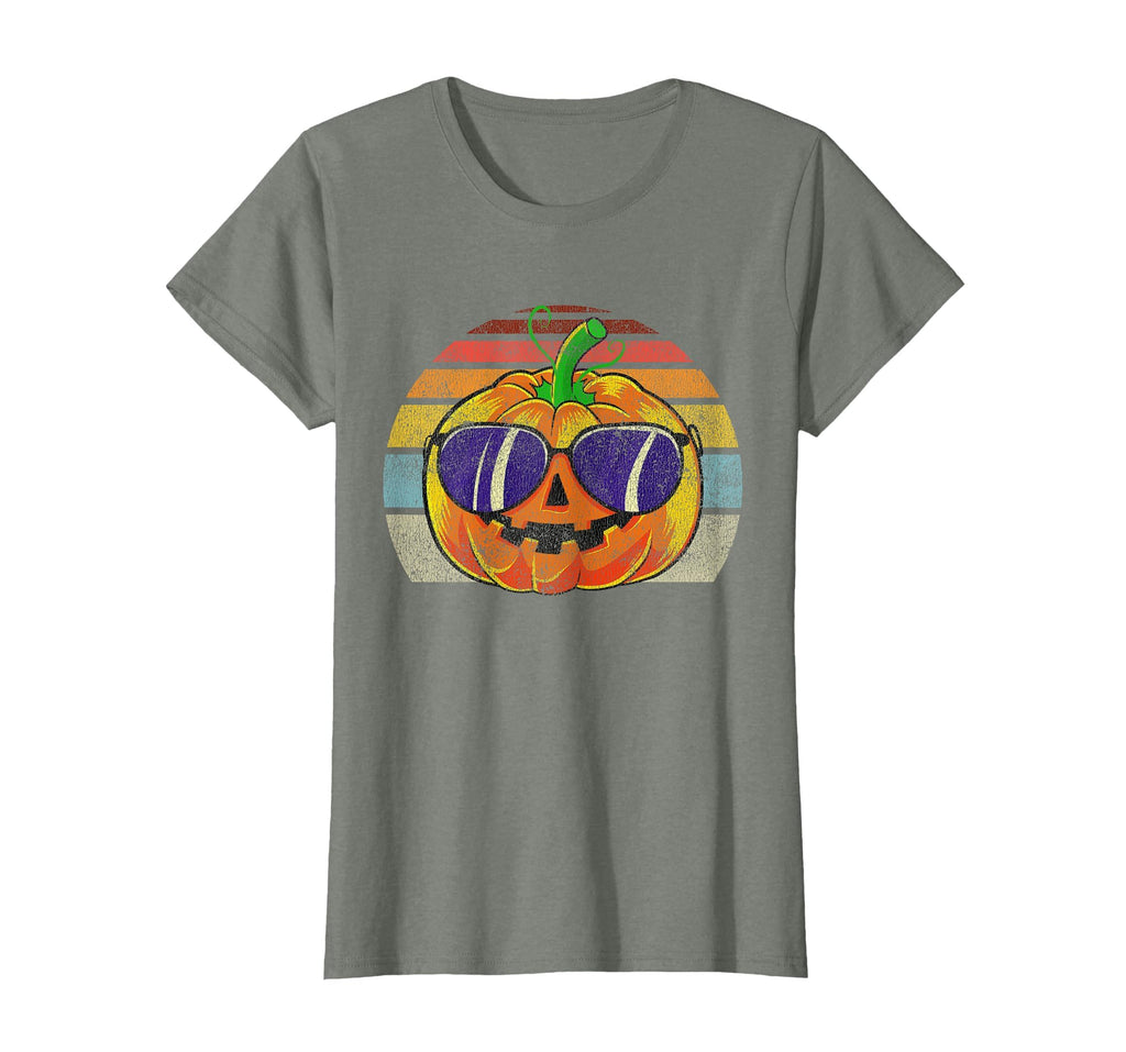 Cool Pumpkin Retro Style Halloween Vintage Women Men Kids T-Shirt
