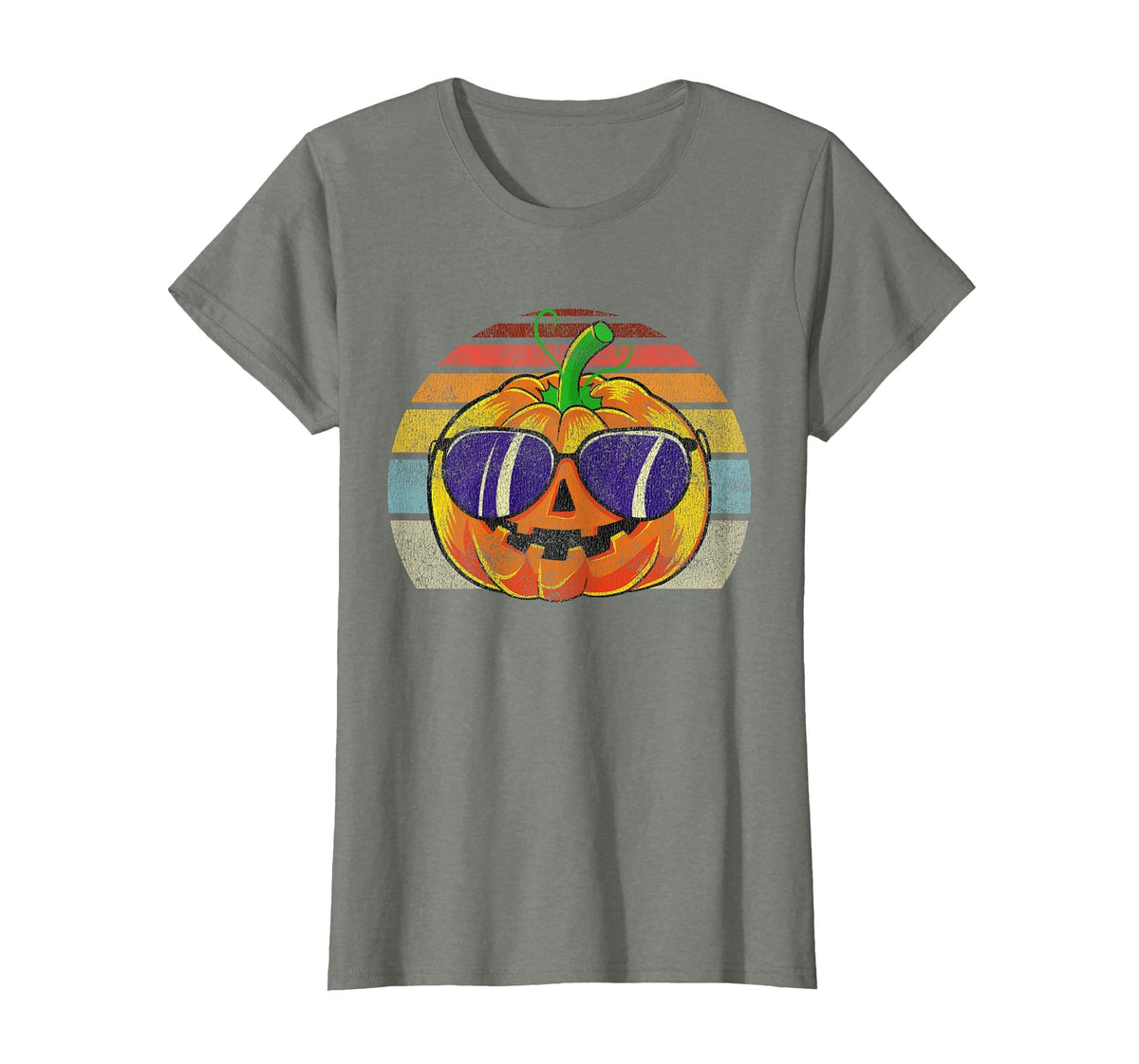 Cool Pumpkin Retro Style Halloween Vintage Women Men Kids T-Shirt