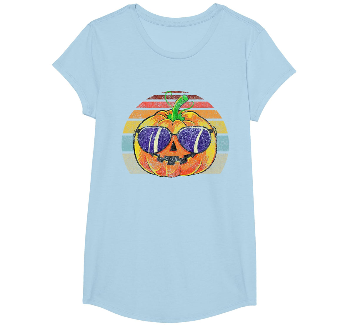 Cool Pumpkin Retro Style Halloween Vintage Women Men Kids T-Shirt