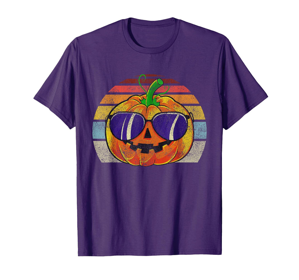 Cool Pumpkin Retro Style Halloween Vintage Women Men Kids T-Shirt