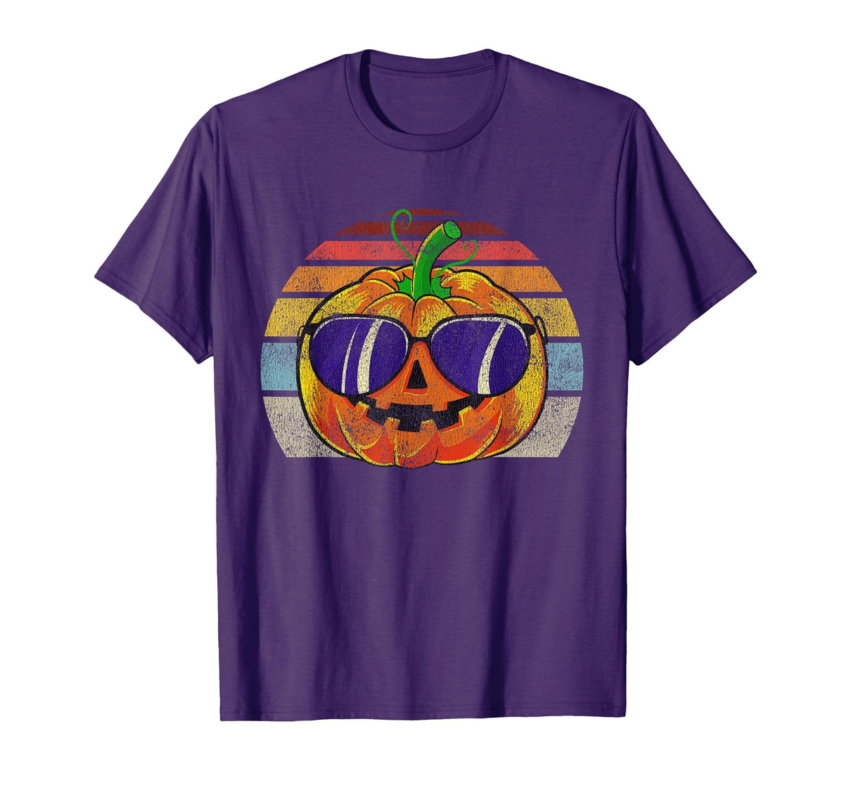 Cool Pumpkin Retro Style Halloween Vintage Women Men Kids T-Shirt