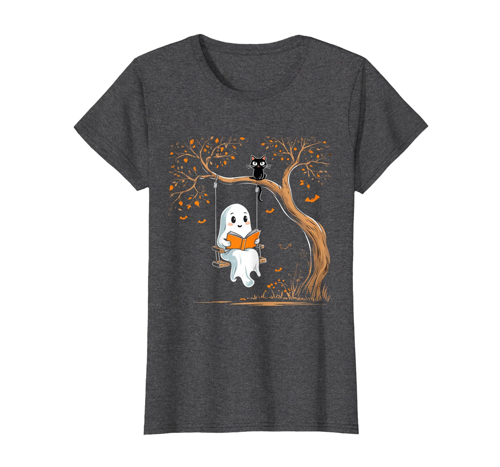 Vintage Ghost Swing Reading Book Swinging Halloween Costume T-Shirt