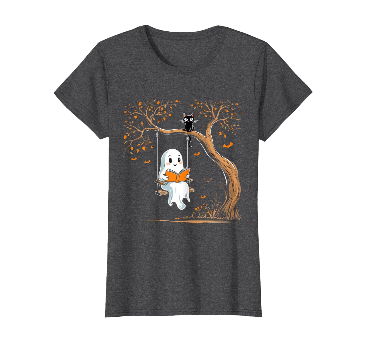 Vintage Ghost Swing Reading Book Swinging Halloween Costume T-Shirt