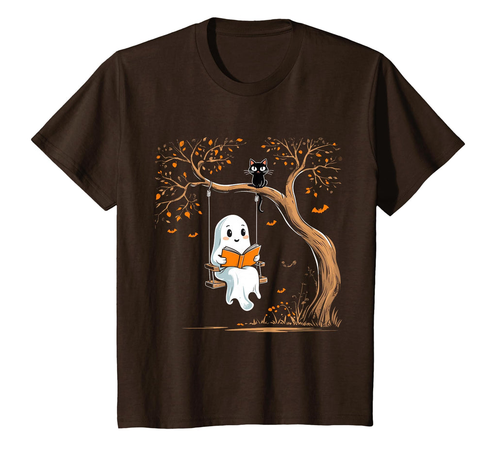 Vintage Ghost Swing Reading Book Swinging Halloween Costume T-Shirt