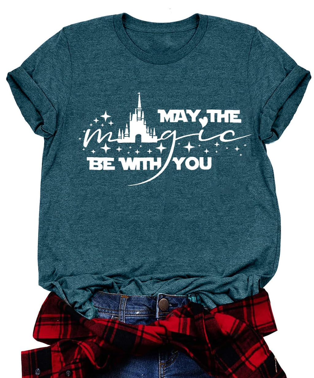 Magic Shirts for Women Cute Castle Graphic Vacation Tops