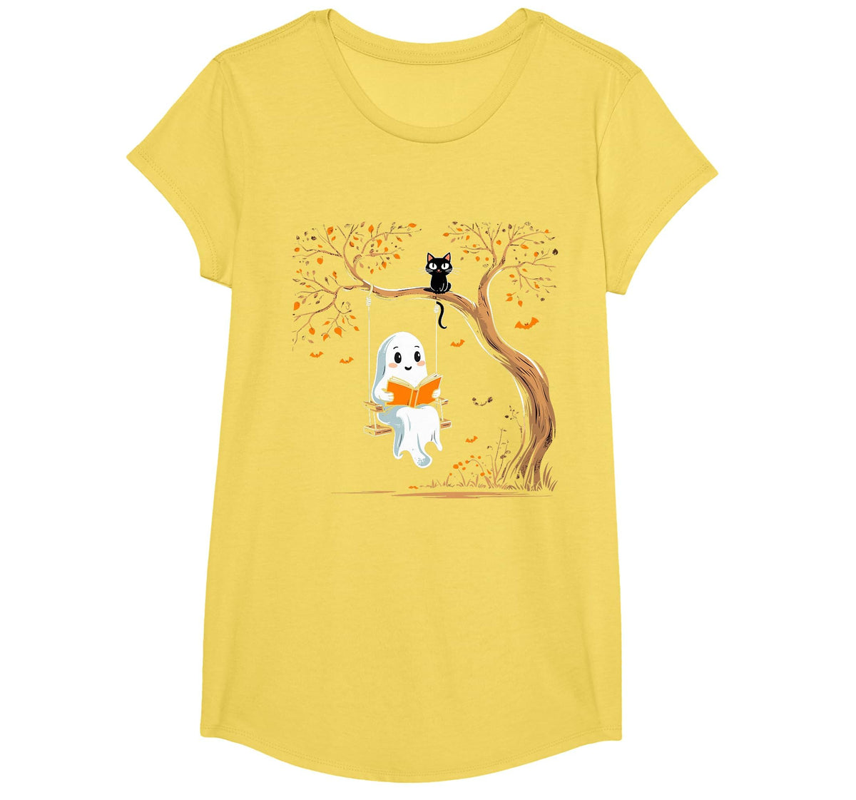 Vintage Ghost Swing Reading Book Swinging Halloween Costume T-Shirt