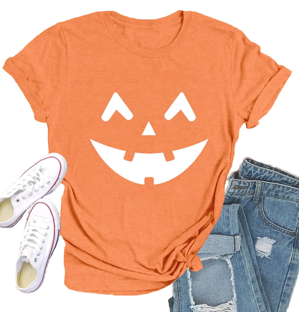 Halloween Shirts for Women Halloween Pumpkin T-Shirt