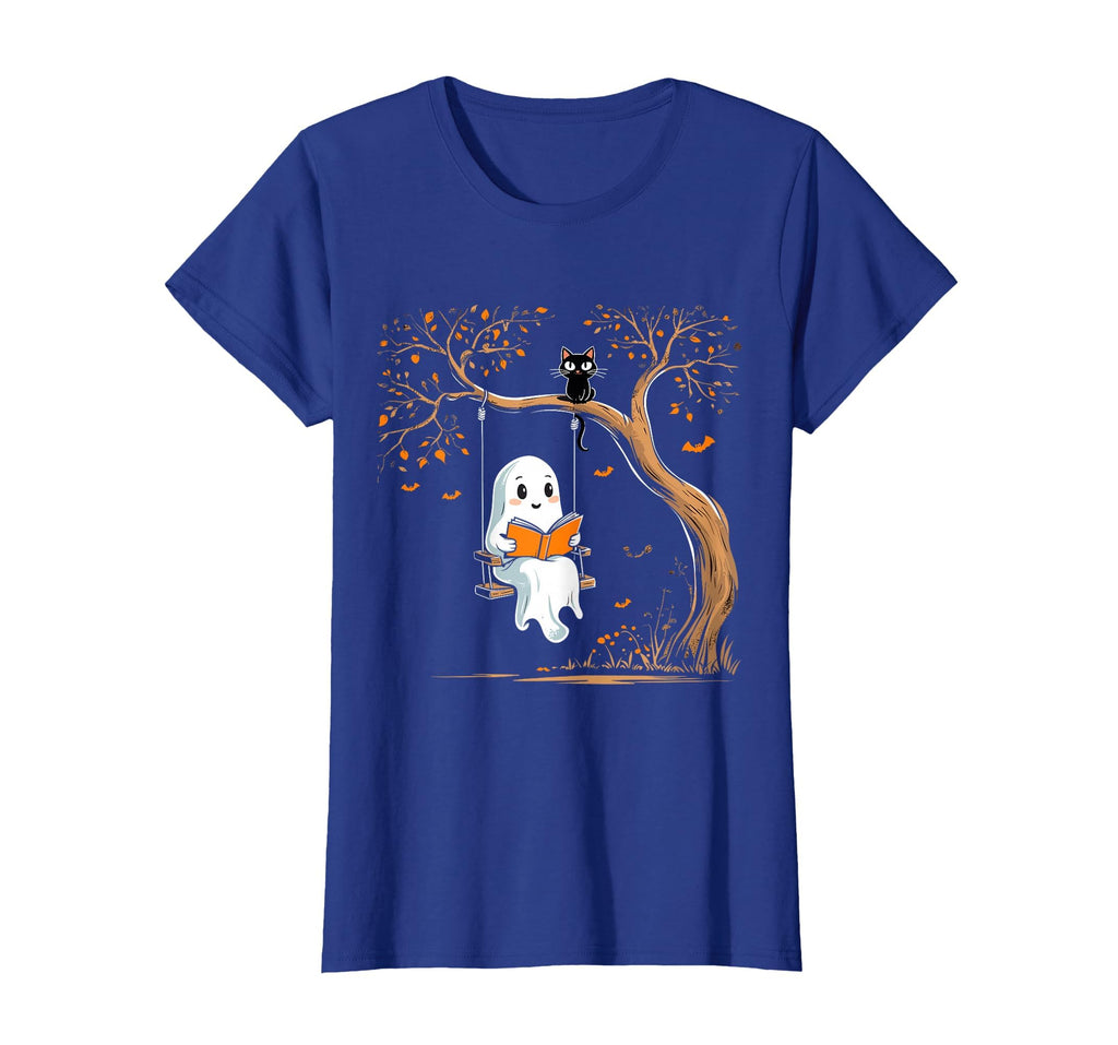 Vintage Ghost Swing Reading Book Swinging Halloween Costume T-Shirt