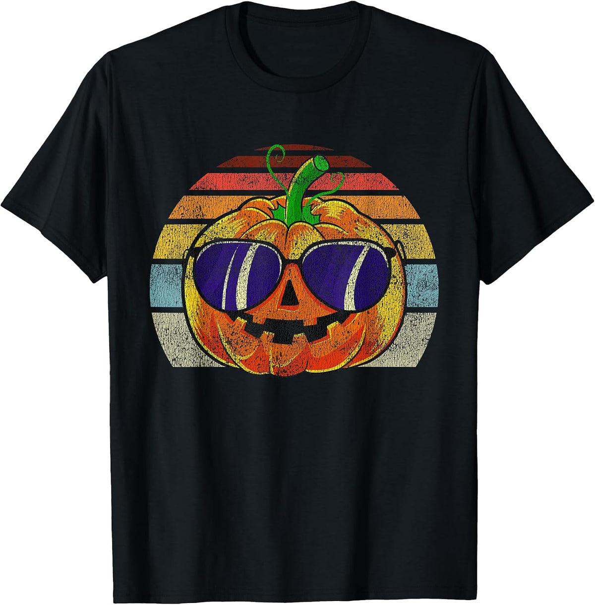 Cool Pumpkin Retro Style Halloween Vintage Women Men Kids T-Shirt