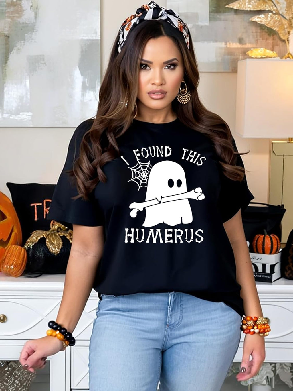 Halloween Shirt for Women Ghost Costume Spooky Season Tee Tops