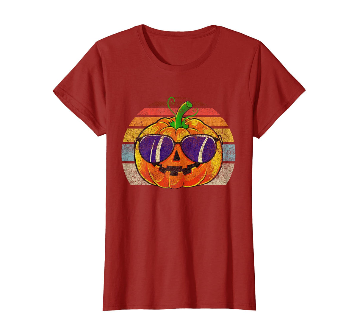 Cool Pumpkin Retro Style Halloween Vintage Women Men Kids T-Shirt