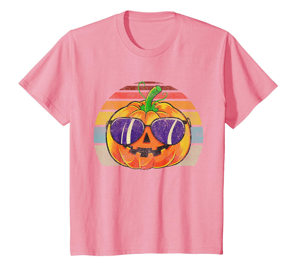 Cool Pumpkin Retro Style Halloween Vintage Women Men Kids T-Shirt