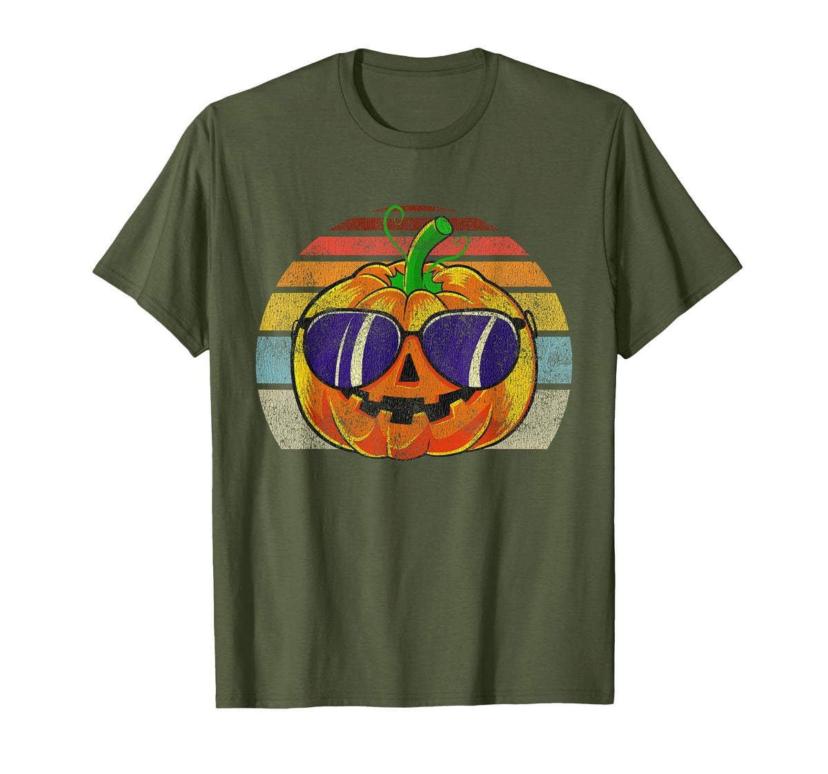 Cool Pumpkin Retro Style Halloween Vintage Women Men Kids T-Shirt