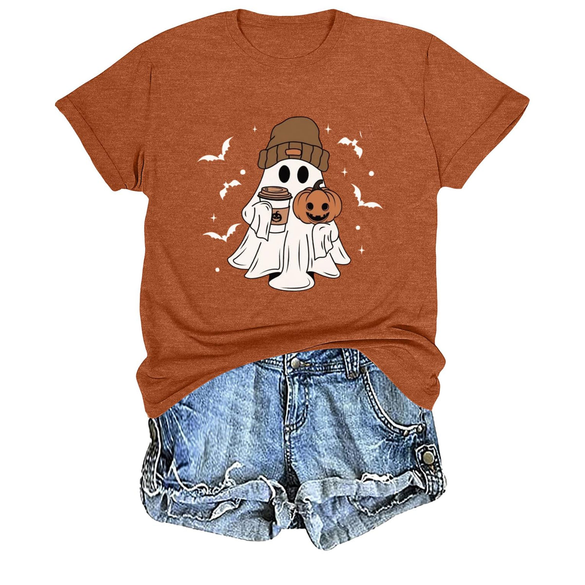 Halloween Shirts Women I'm Just Here Boos Funny Ghost Graphic Tee Tops