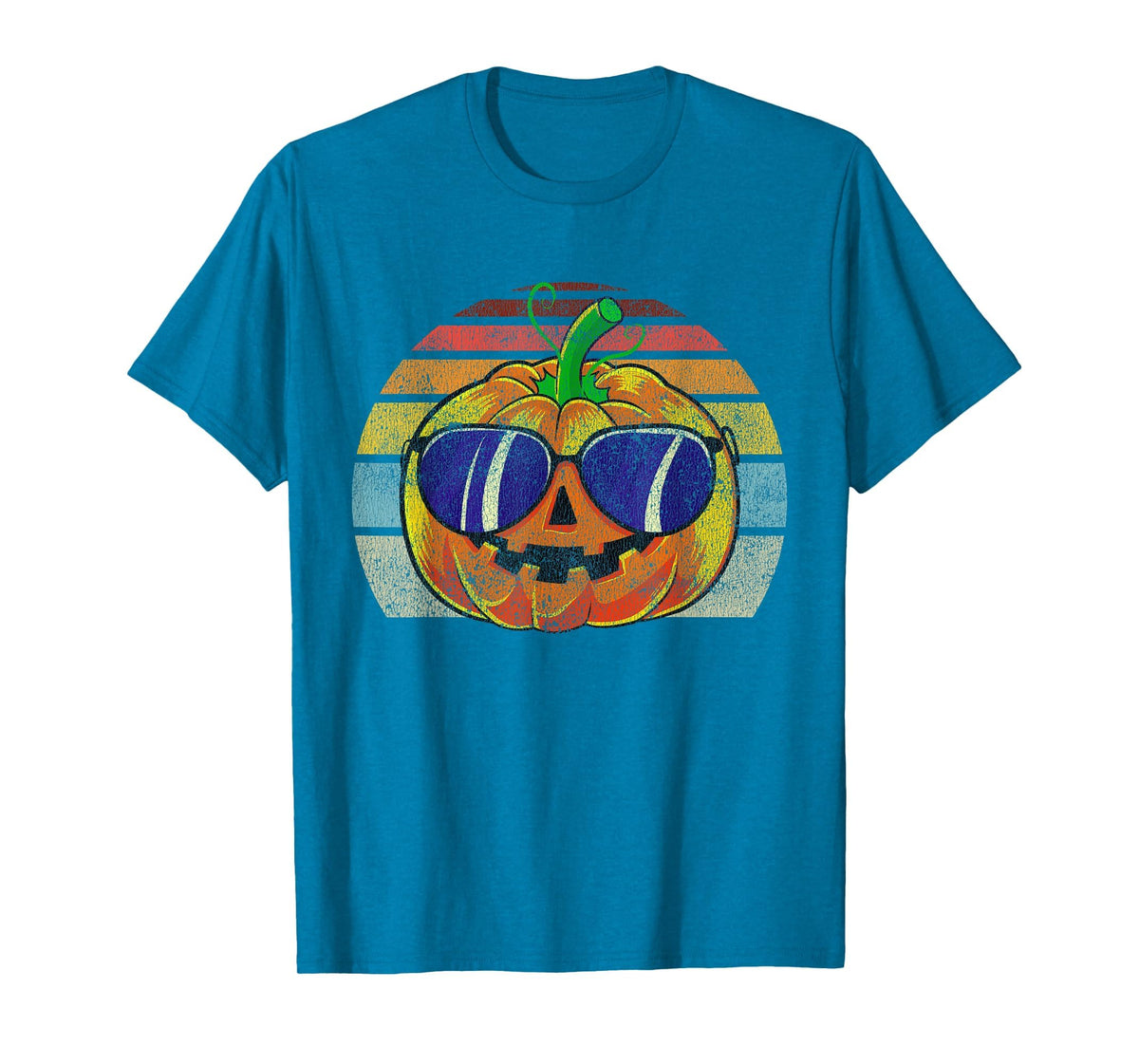 Cool Pumpkin Retro Style Halloween Vintage Women Men Kids T-Shirt