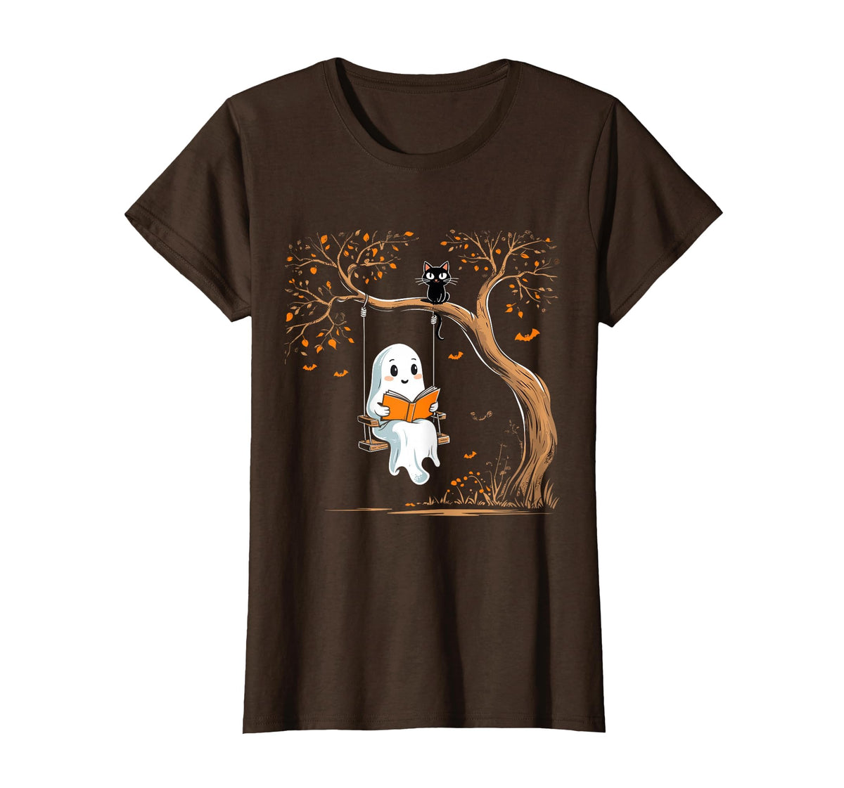 Vintage Ghost Swing Reading Book Swinging Halloween Costume T-Shirt
