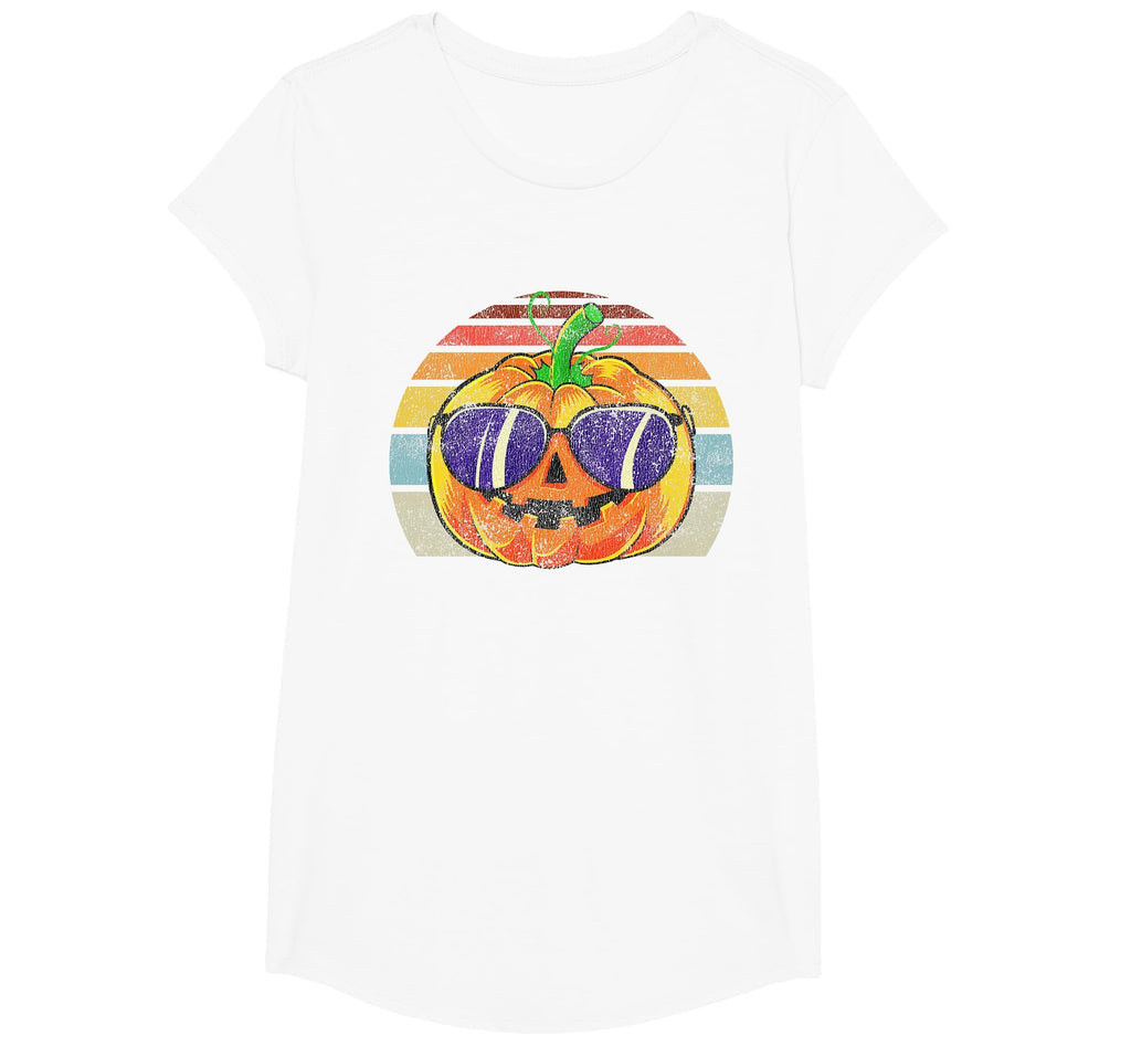 Cool Pumpkin Retro Style Halloween Vintage Women Men Kids T-Shirt