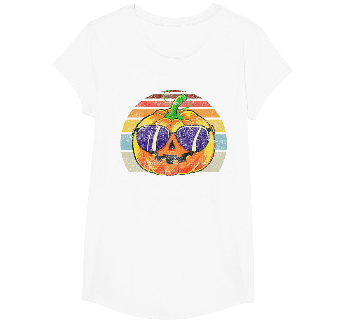 Cool Pumpkin Retro Style Halloween Vintage Women Men Kids T-Shirt