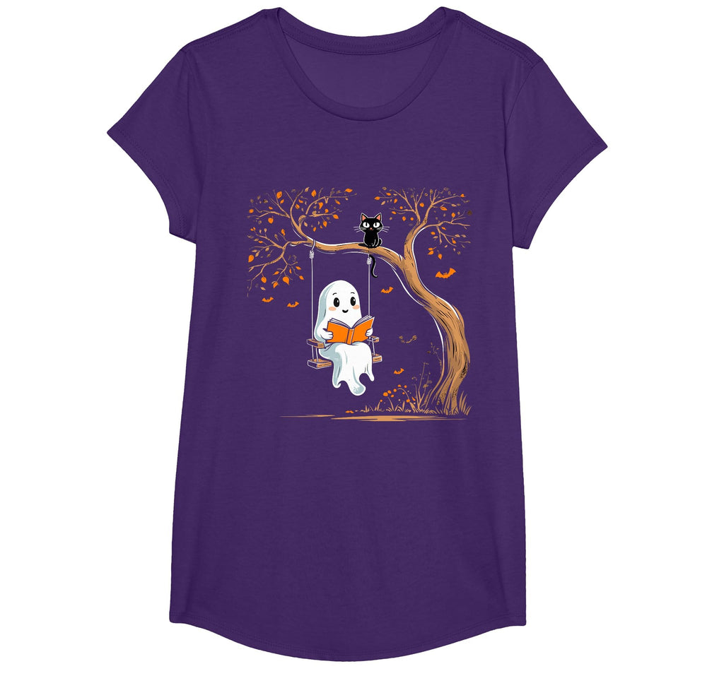 Vintage Ghost Swing Reading Book Swinging Halloween Costume T-Shirt