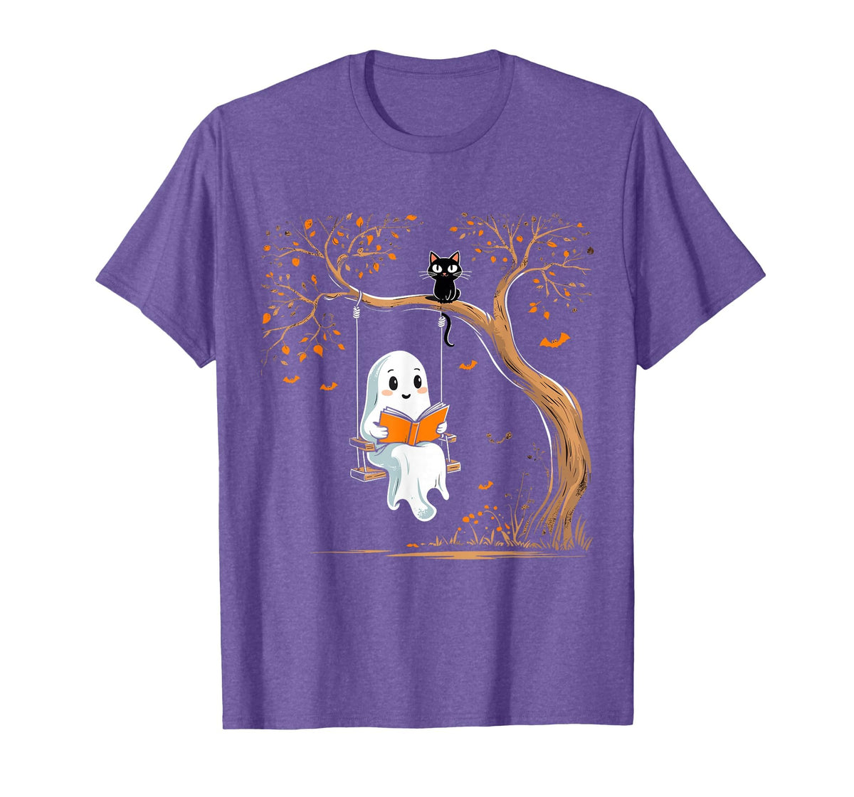 Vintage Ghost Swing Reading Book Swinging Halloween Costume T-Shirt