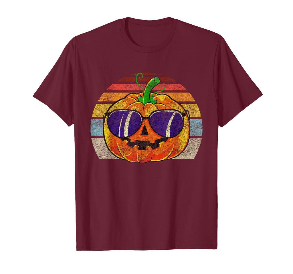 Cool Pumpkin Retro Style Halloween Vintage Women Men Kids T-Shirt