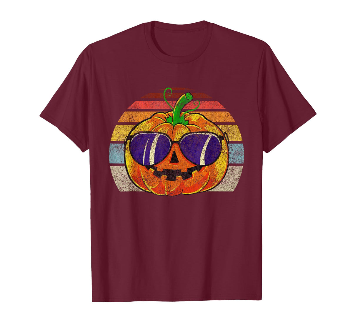 Cool Pumpkin Retro Style Halloween Vintage Women Men Kids T-Shirt