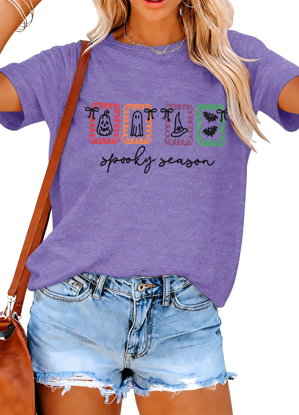 Halloween Spooky Shirt Women Spooky Season Shirts Ghost Fall Tee Top