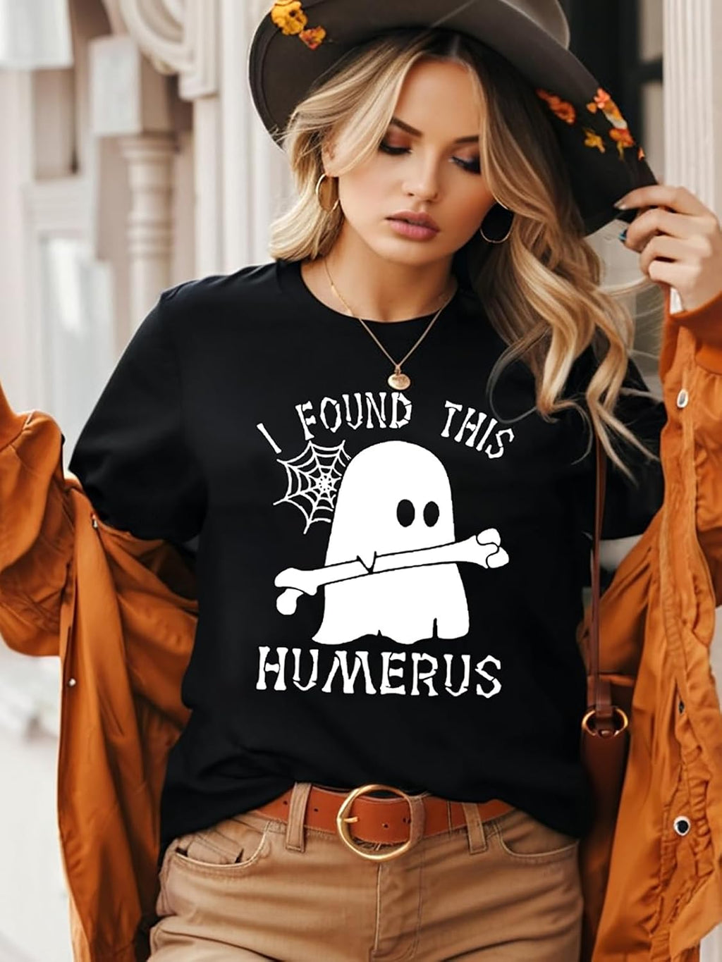 Halloween Shirt for Women Ghost Costume Spooky Season Tee Tops