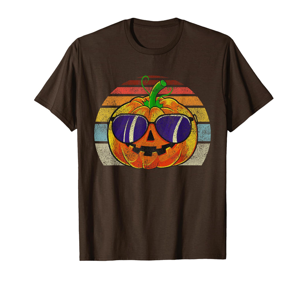 Cool Pumpkin Retro Style Halloween Vintage Women Men Kids T-Shirt