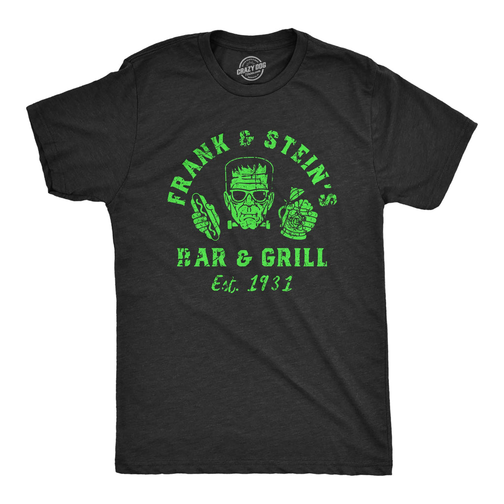 Halloween Mens Frank and Steins Bar and Grill Frankenstein Tees