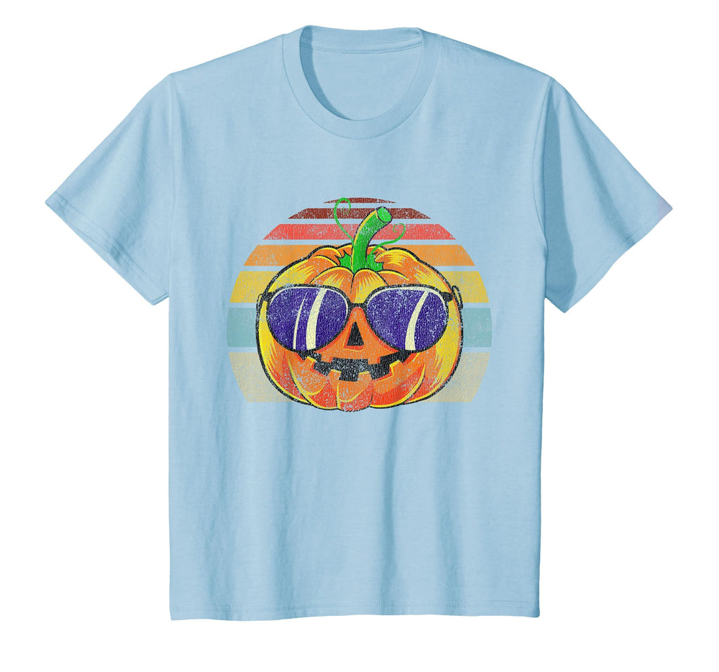 Cool Pumpkin Retro Style Halloween Vintage Women Men Kids T-Shirt