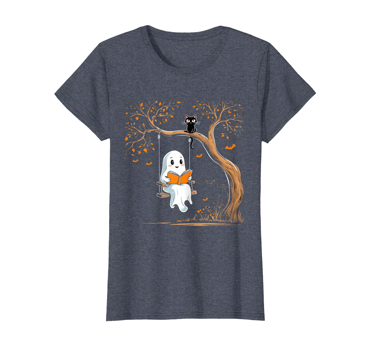 Vintage Ghost Swing Reading Book Swinging Halloween Costume T-Shirt