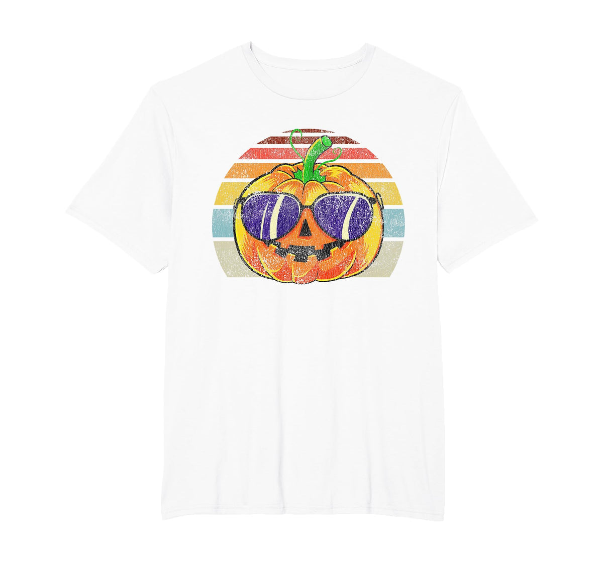 Cool Pumpkin Retro Style Halloween Vintage Women Men Kids T-Shirt