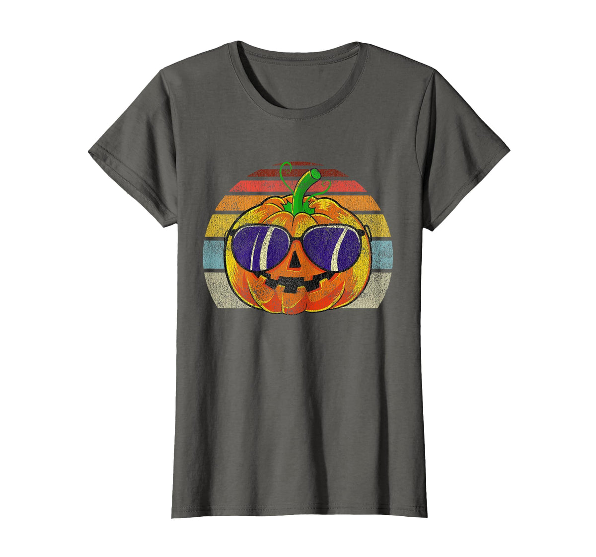 Cool Pumpkin Retro Style Halloween Vintage Women Men Kids T-Shirt